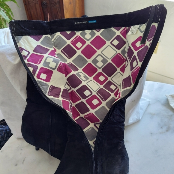 Santorini Suede Heeled Slouchy Boots - Picture 5 of 14